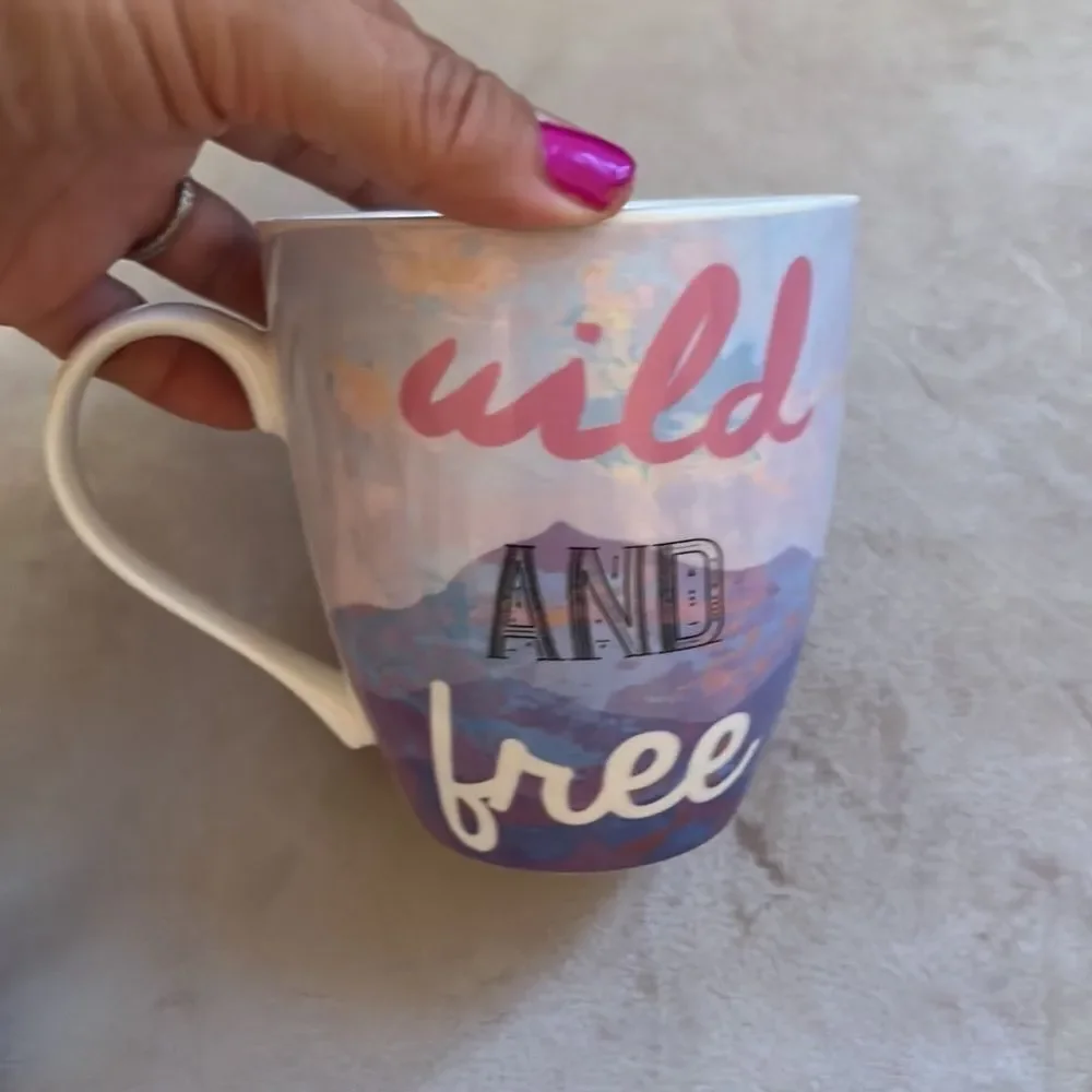 Pfaltzgraff Set of 2  Boho Travel *ADVENTURE* Coffee Cups Mugs EUC